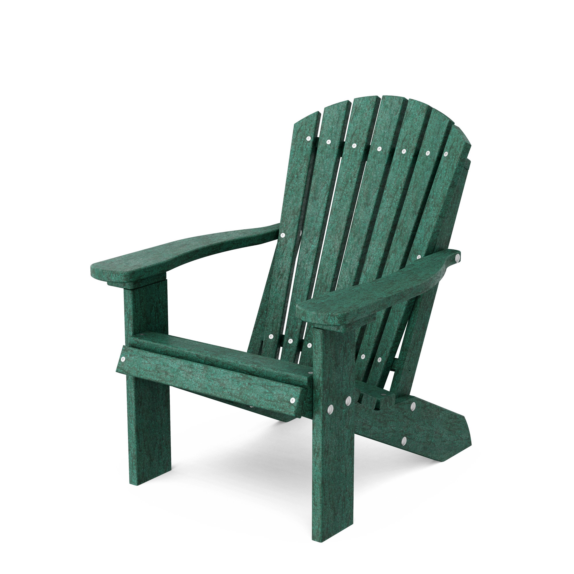 Wildridge LCC-113-TG Heritage Child Turf Green HDPE Frame Stationary Adirondack Chair with Slat Seat