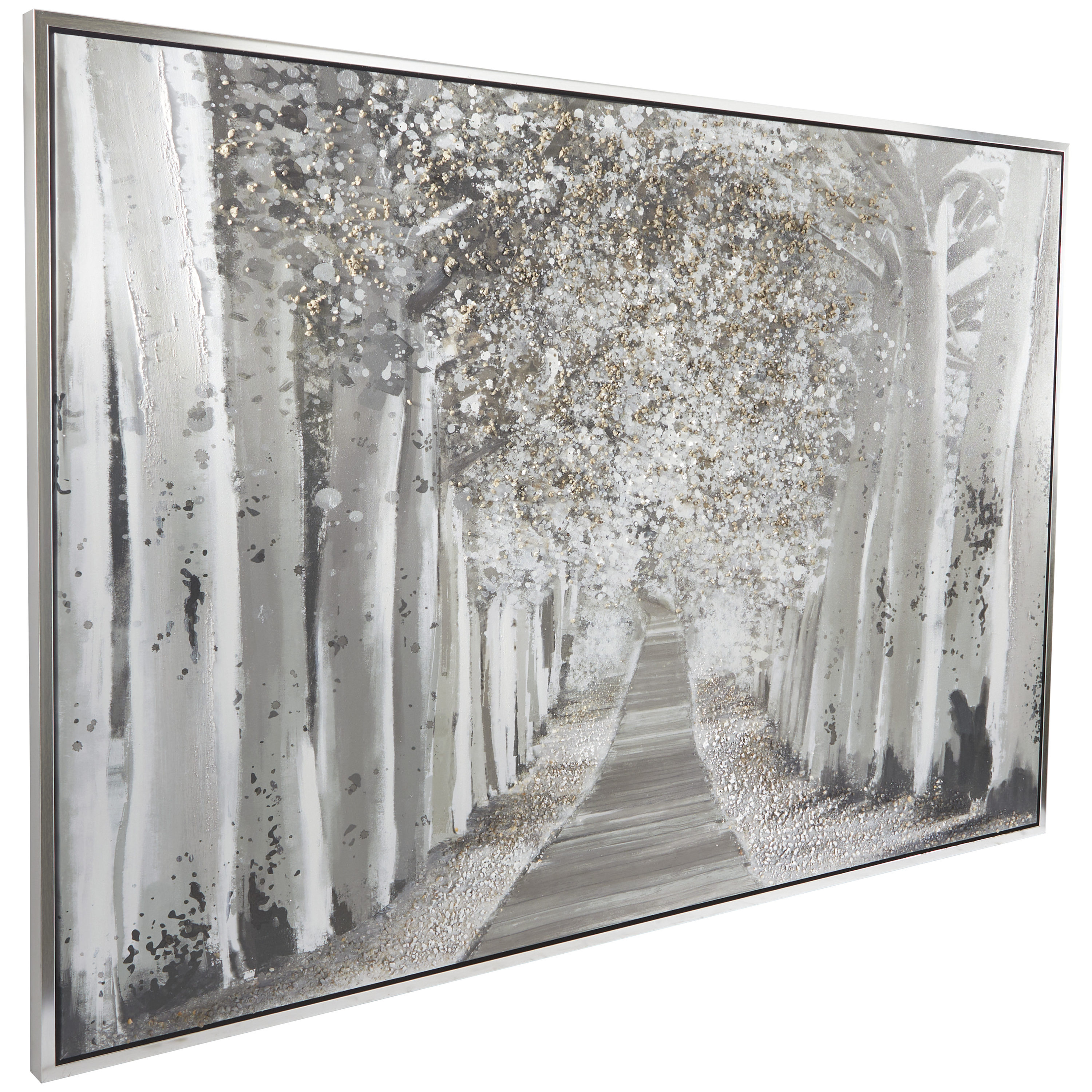 Grayson Lane Silver Wood Framed 48-in H x 71-in W Landscape Painting on ...