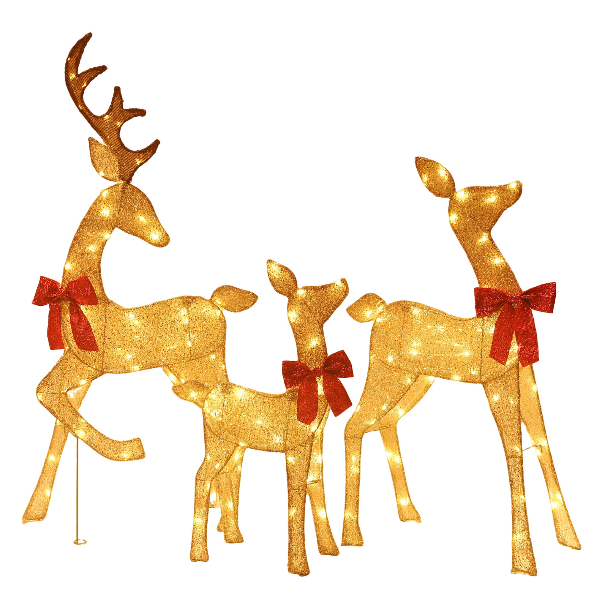 Starfree HOXSOD0103GLD-HI 54.1-in Freestanding Reindeer Yard decoration with White LED Lights
