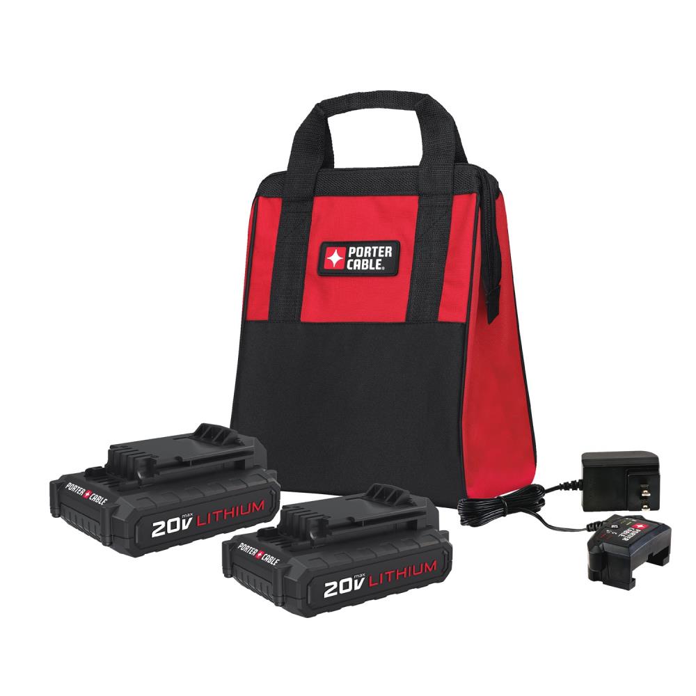 Porter Cable 20 Volt Max 2 Pack 13 Amp Hour Lithium Power Tool Battery Charger Included In 0567