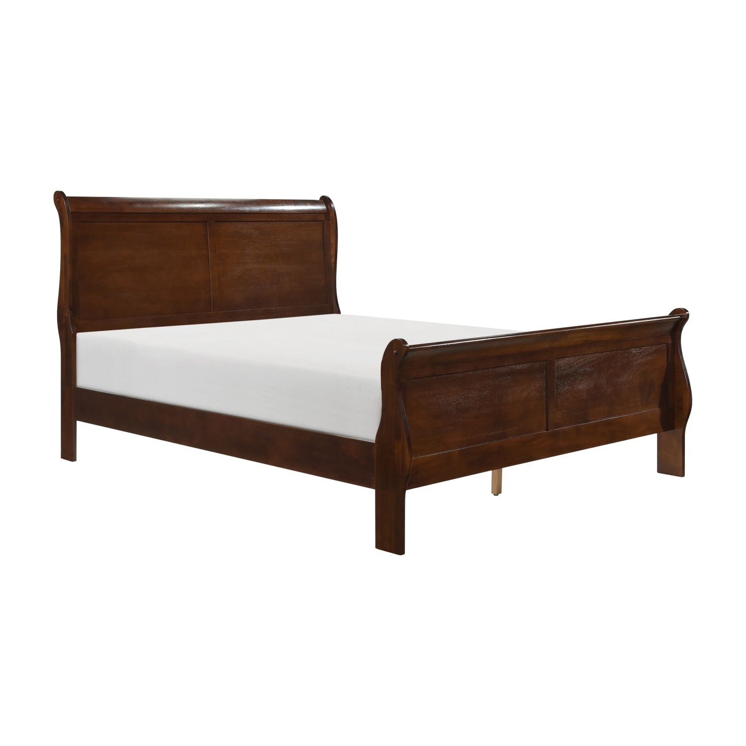 Streamdale Furniture Streamdale Queen Sleigh Bed Cherry Finish Louis ...