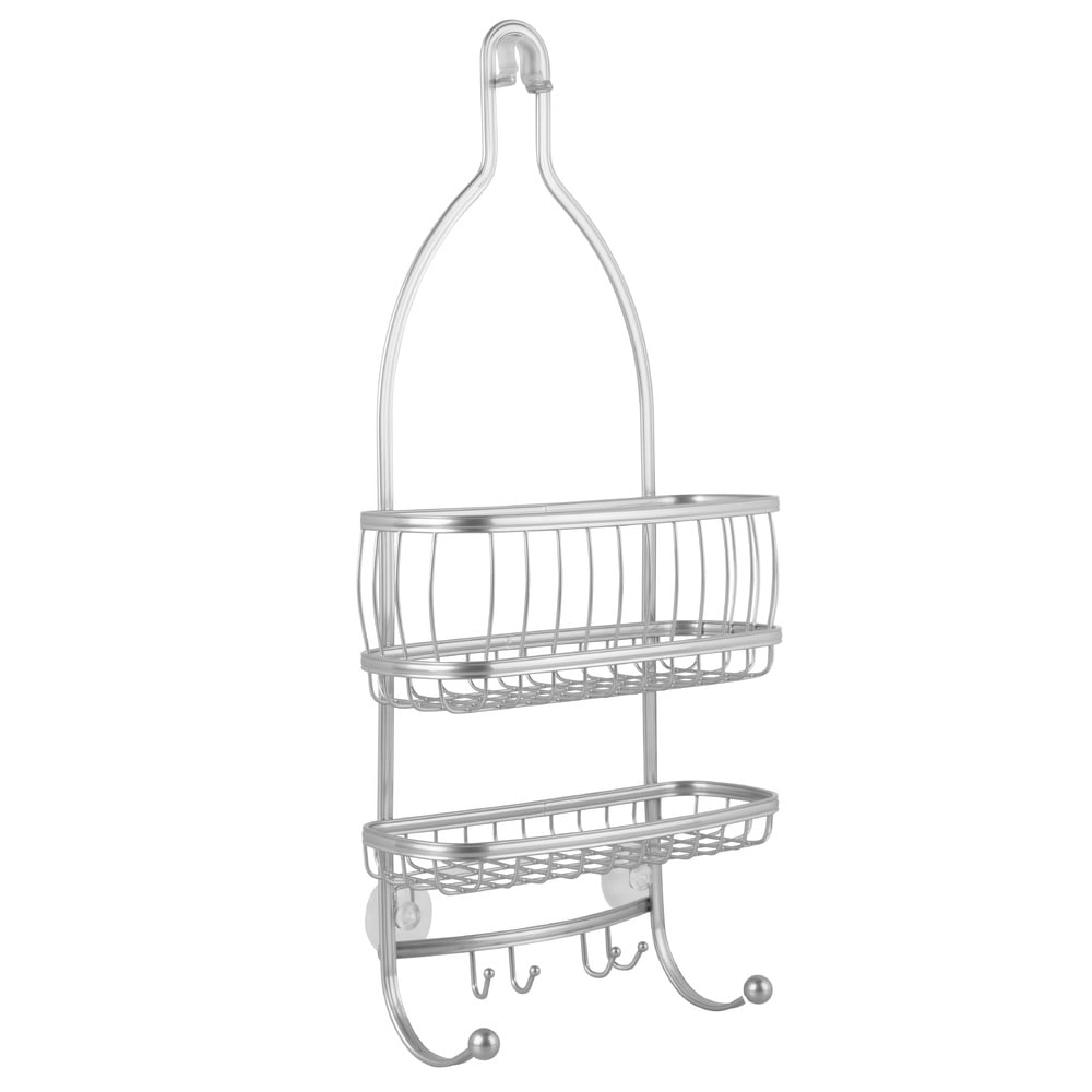 iDesign Nickel Steel 2-Shelf Hanging Shower Caddy 10-in x 4-in x
