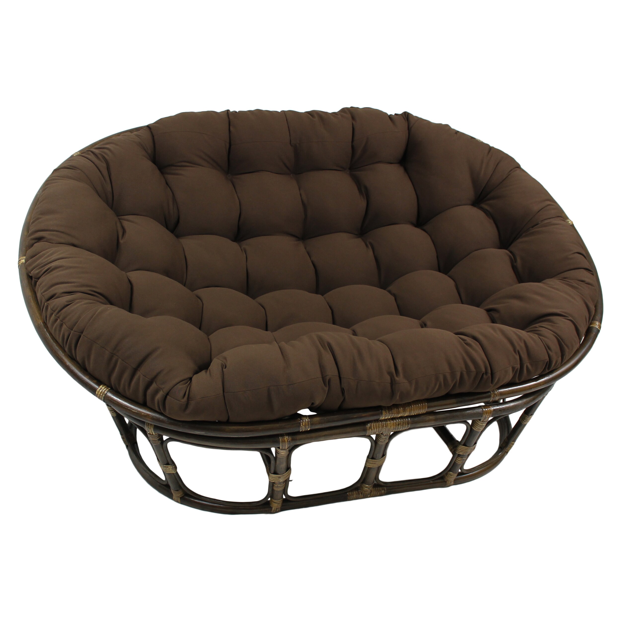 Blazing Needles 65x48 Twill Double Papasan Cushion Chocolate