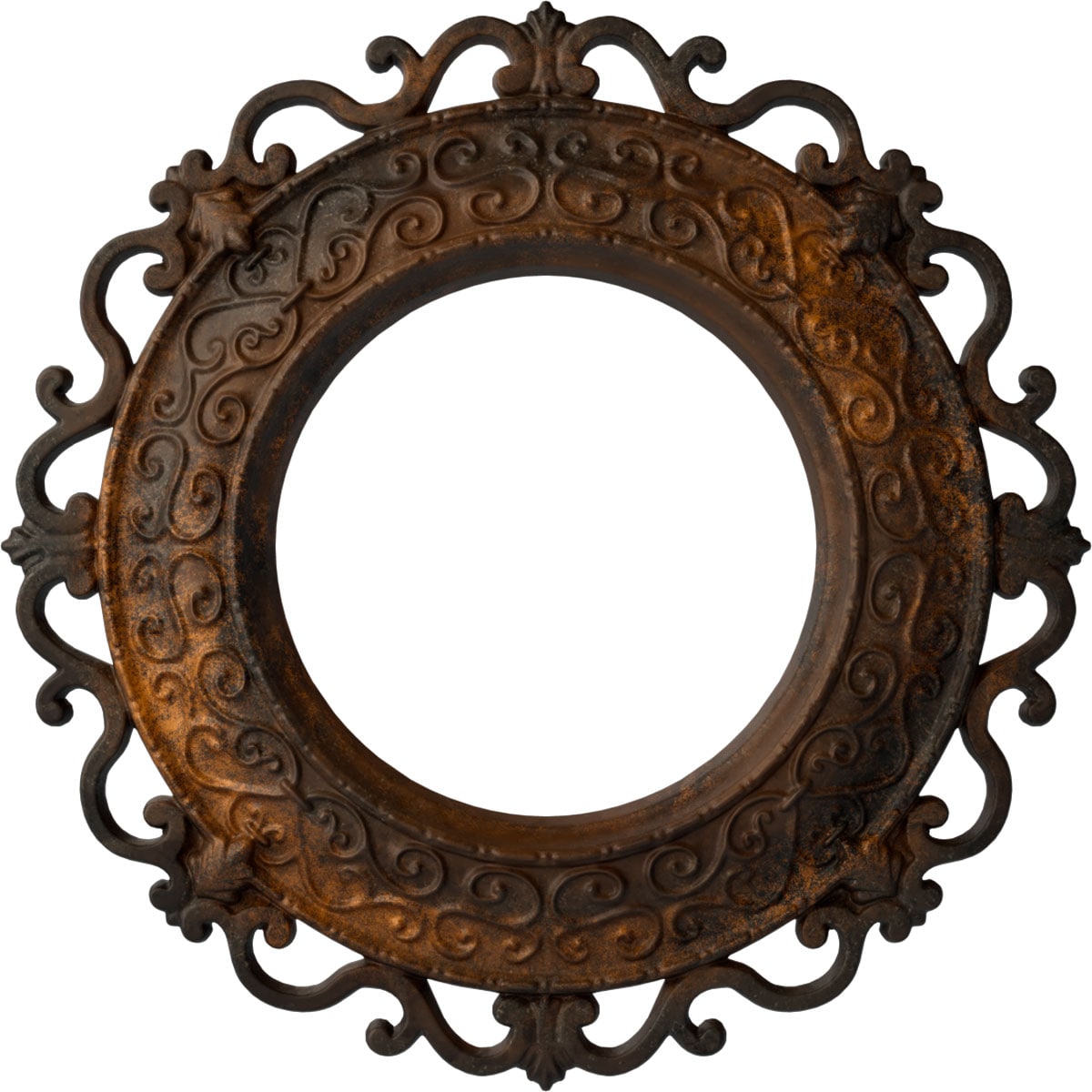 Ekena Millwork CM13ORRUS Orrington 13.25-in W x 13.25-in L Painted Rust Polyurethane Whole Ceiling Medallion
