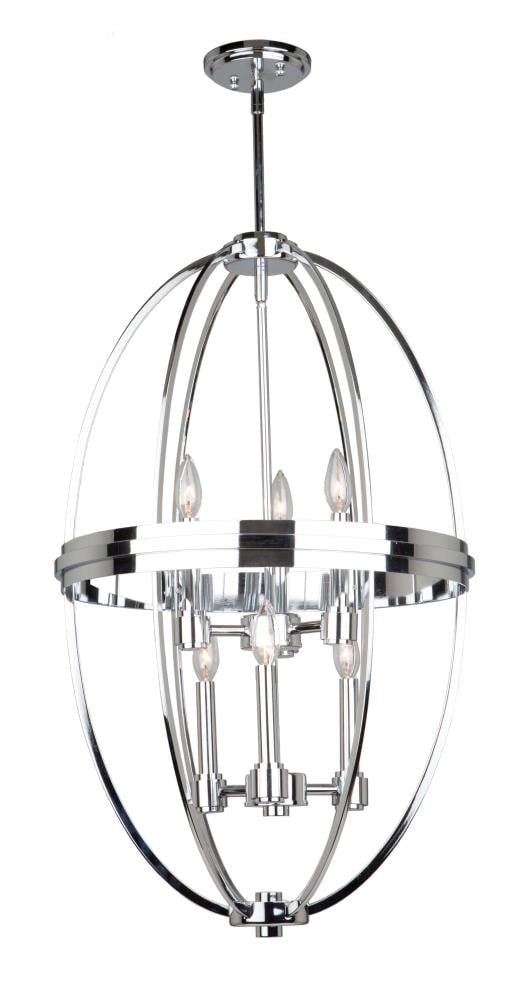 ARTCRAFT AC10696CH Roxbury 6 -Light Chrome Transitional For Use in Bedrooms, Dining Rooms, Foyers, Kitchens, Living Rooms Chandelier