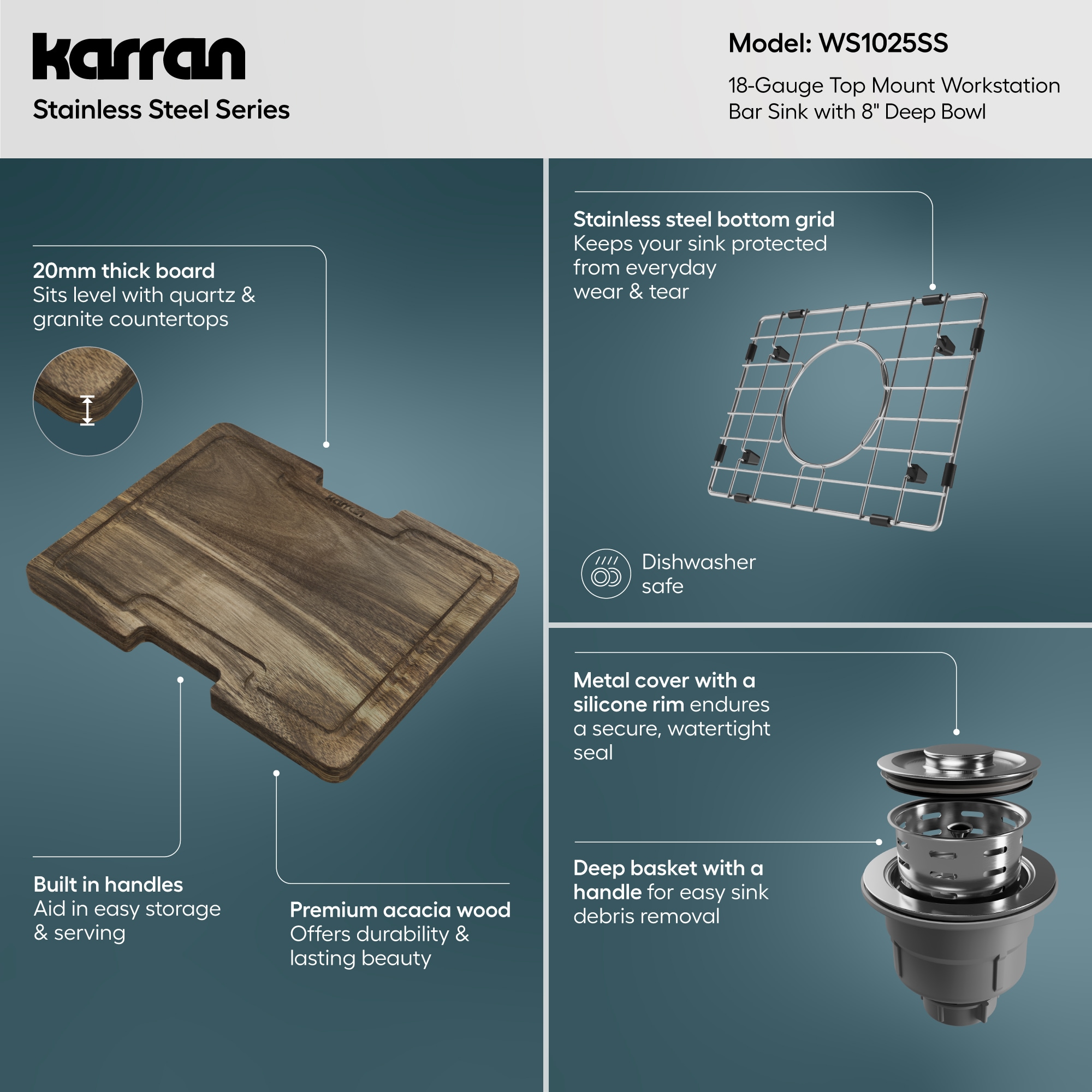 Karran WS1025SS Bar-Prep-Sinks - View #5