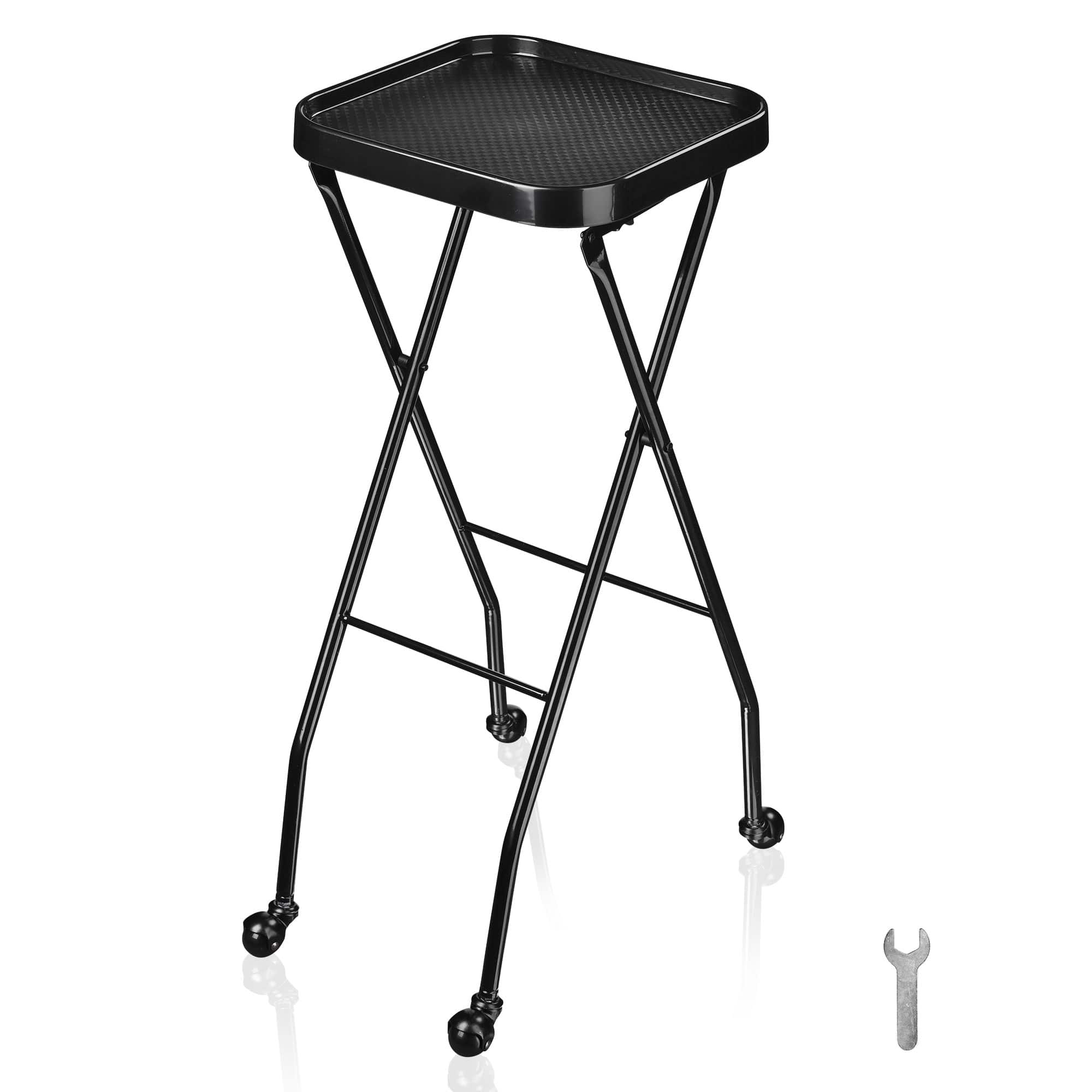 Yescom 12TRL004-FOLD-06-LO Salon Folding Rolling Tray Station Service Trolley Storage Cart For Barber Shop