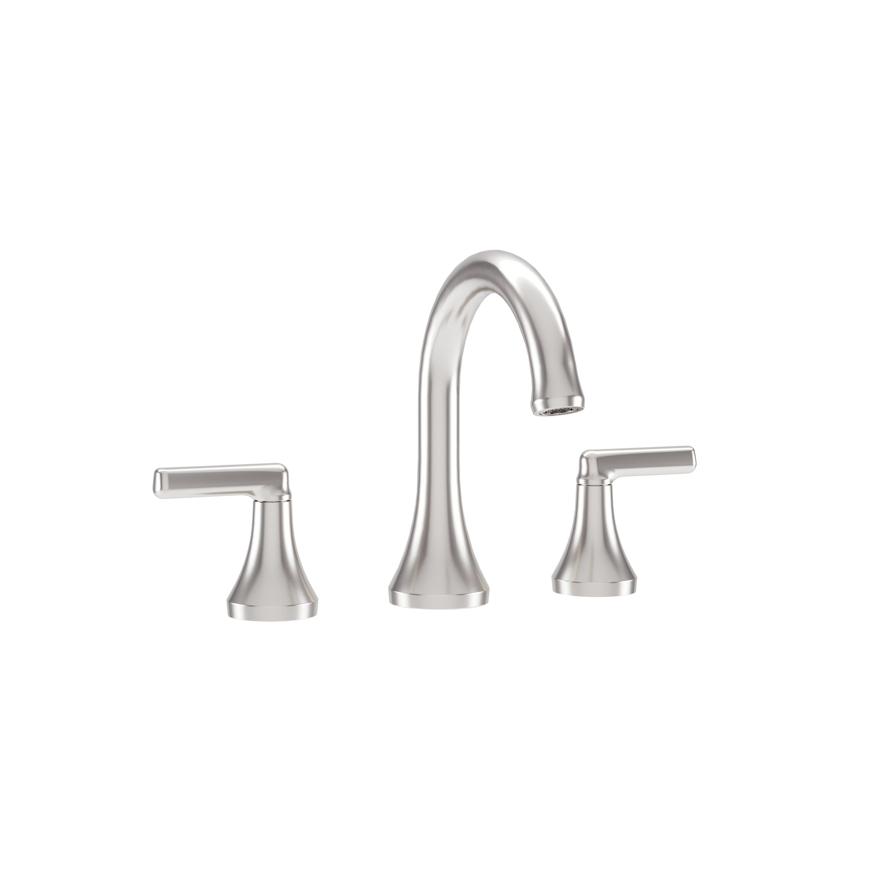 Symmons SLW5912STNPP Birch Satin Nickel Widespread 2-handle WaterSense High-arc Commercial/Residential Handle Bathroom Sink Faucet with Drain