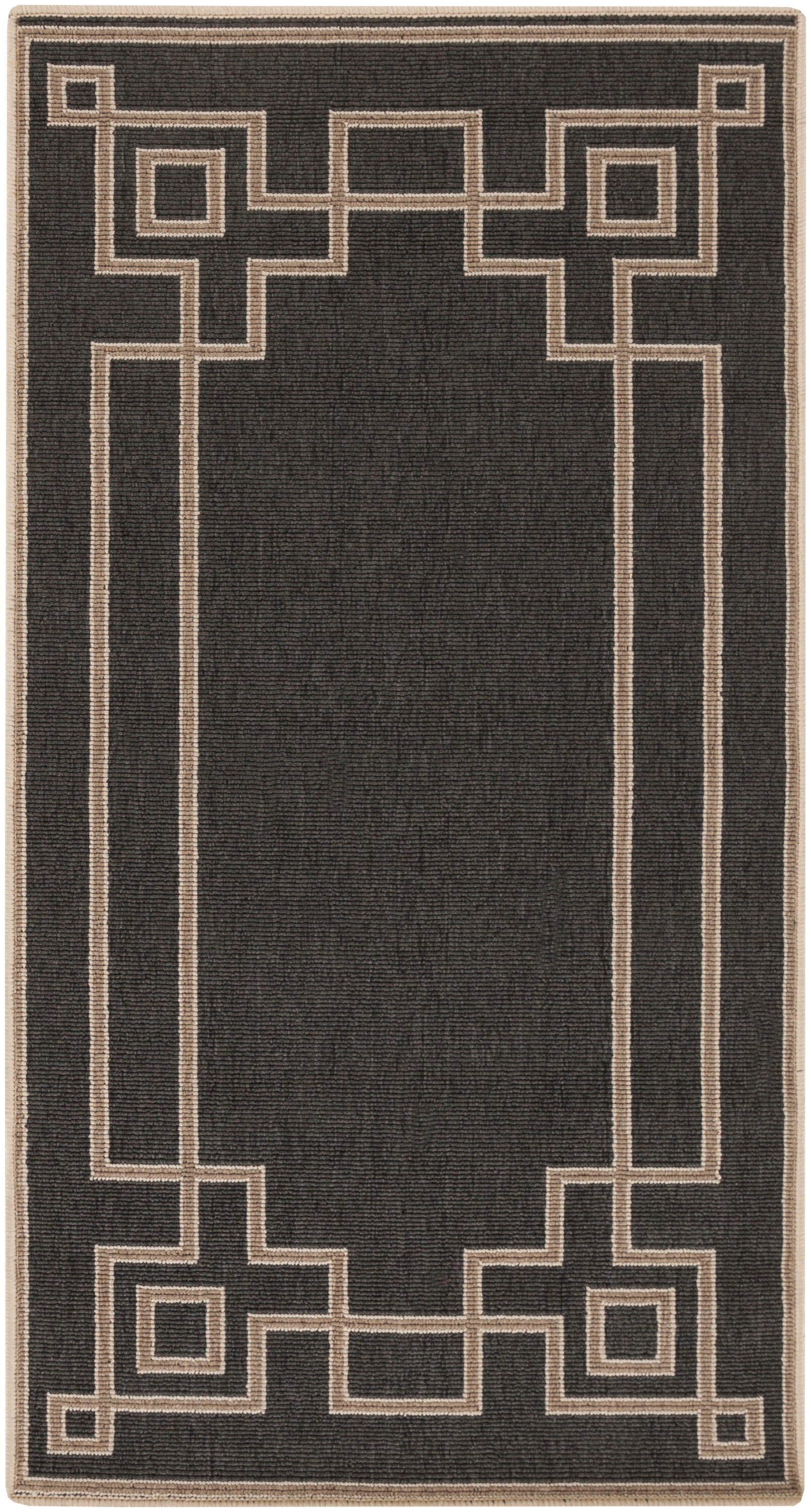 Livabliss ALF9630-2346 Alfresco 2 x 3 (ft) Synthetic Black Rectangular Indoor/Outdoor Solid Mid-Century Modern Area rug