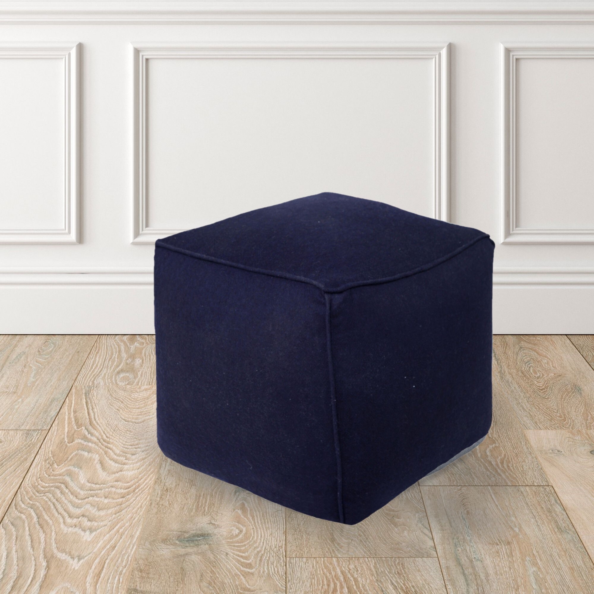 Timberbrook Josey Modern Navy Blue Pouf Ottoman in the Ottomans & Poufs ...