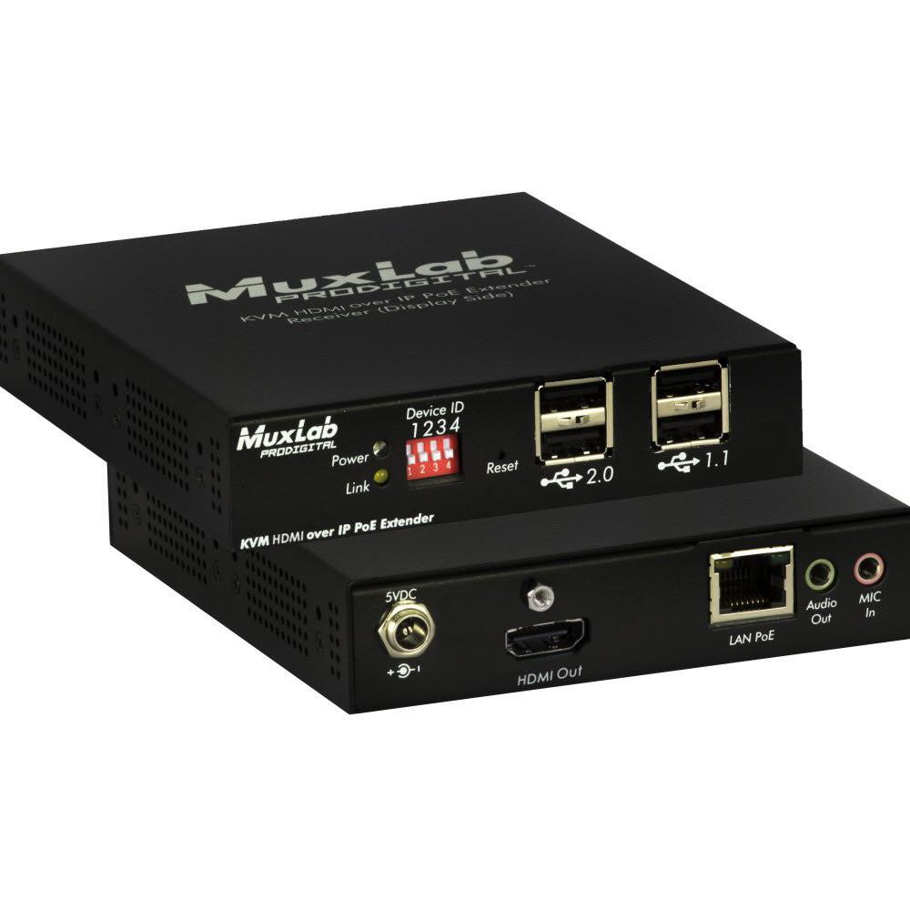  TCNCD388083 MuxLab MUX-500770-RX Kvm HDMI Over IP PoE Extender Kit- Receiver
