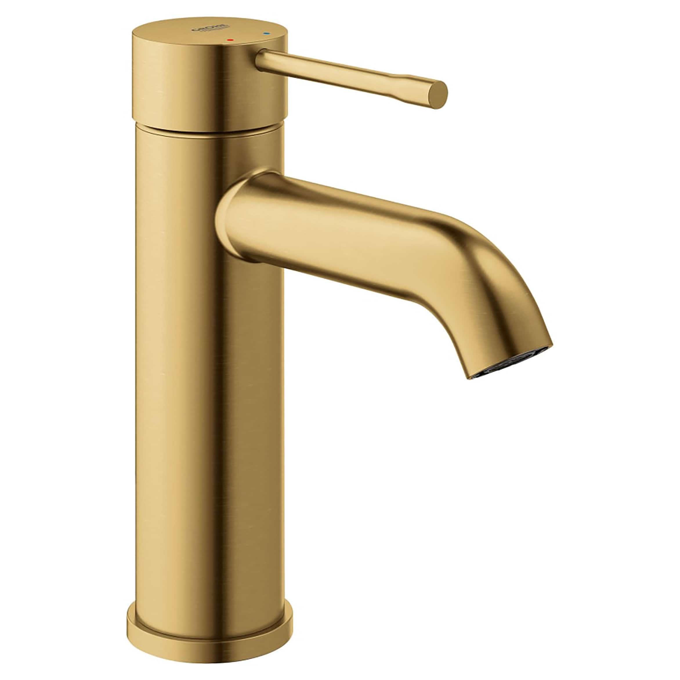 GROHE 23592GNA Essence Brushed Cool Sunrise Single hole 1-handle WaterSense Mid-arc Residential Handle Bathroom Sink Faucet with Drain