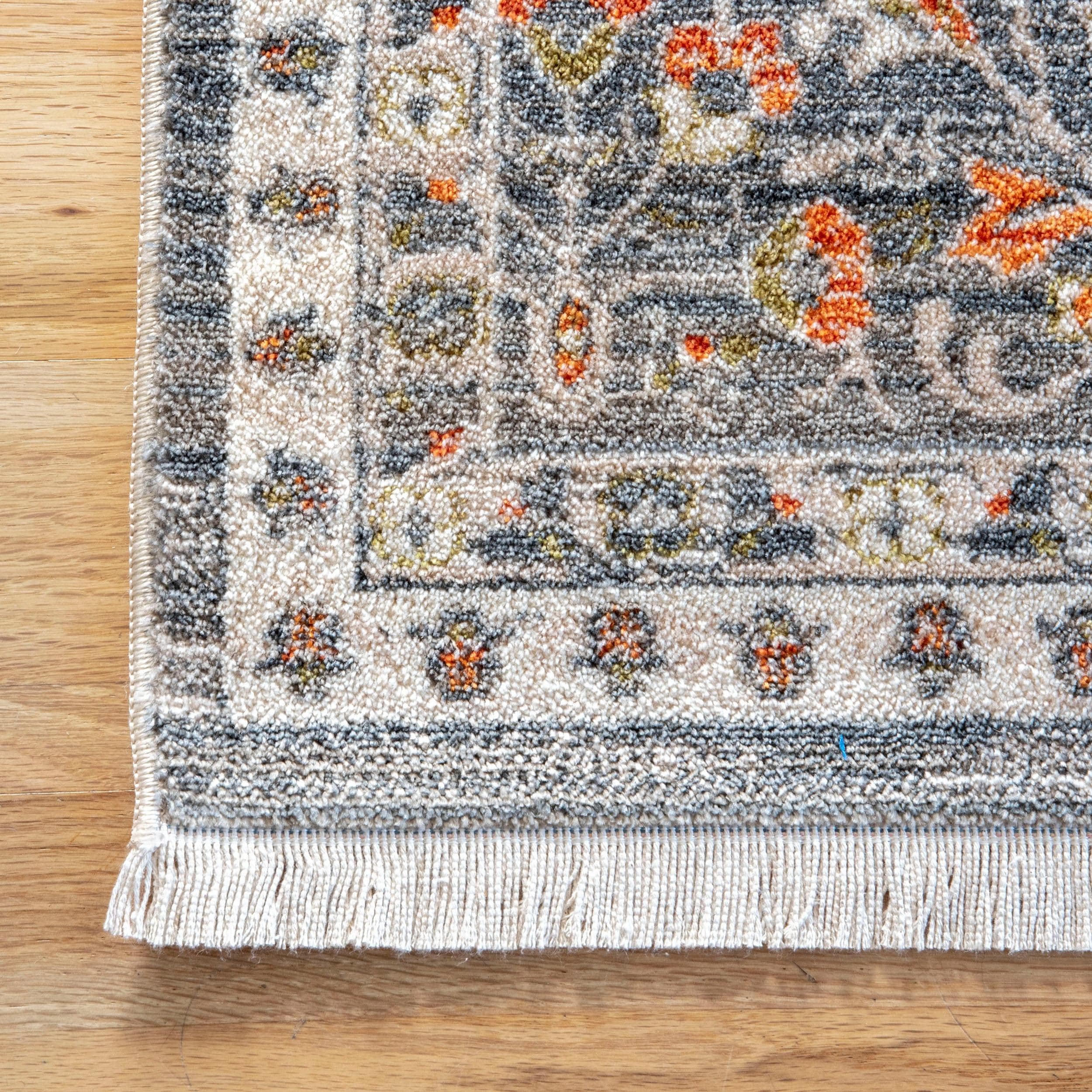 nuLOOM Tinsley 8 X 10 (ft) Gray Indoor Floral/Botanical Area Rug ...