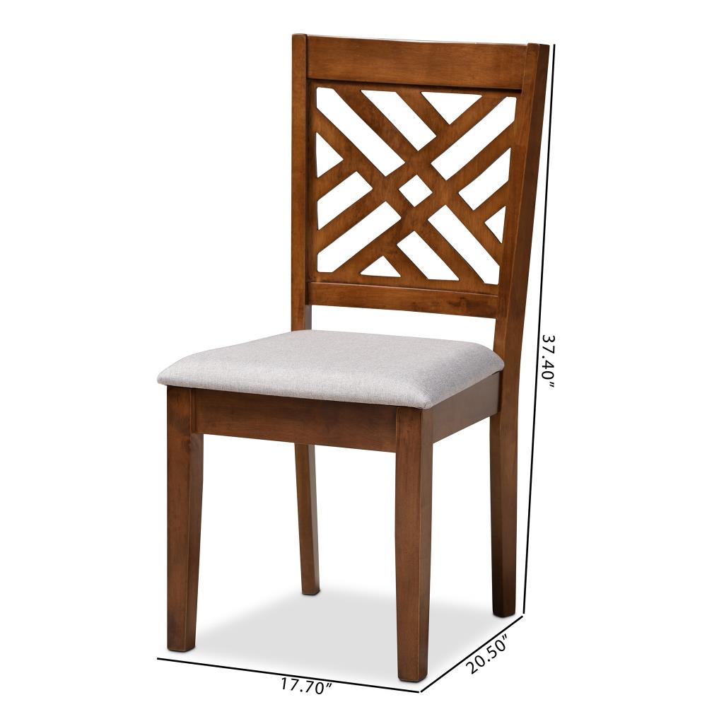 Parsons High-Back Grey & Walnut Cane Wood Dining Chair Set