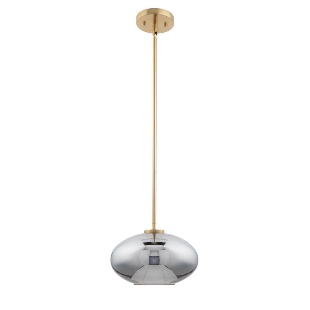 Brio A-BRIO-ME101G Megan 1 - Light Gold Mid Century Modern Incandescent Glass Pendant Light