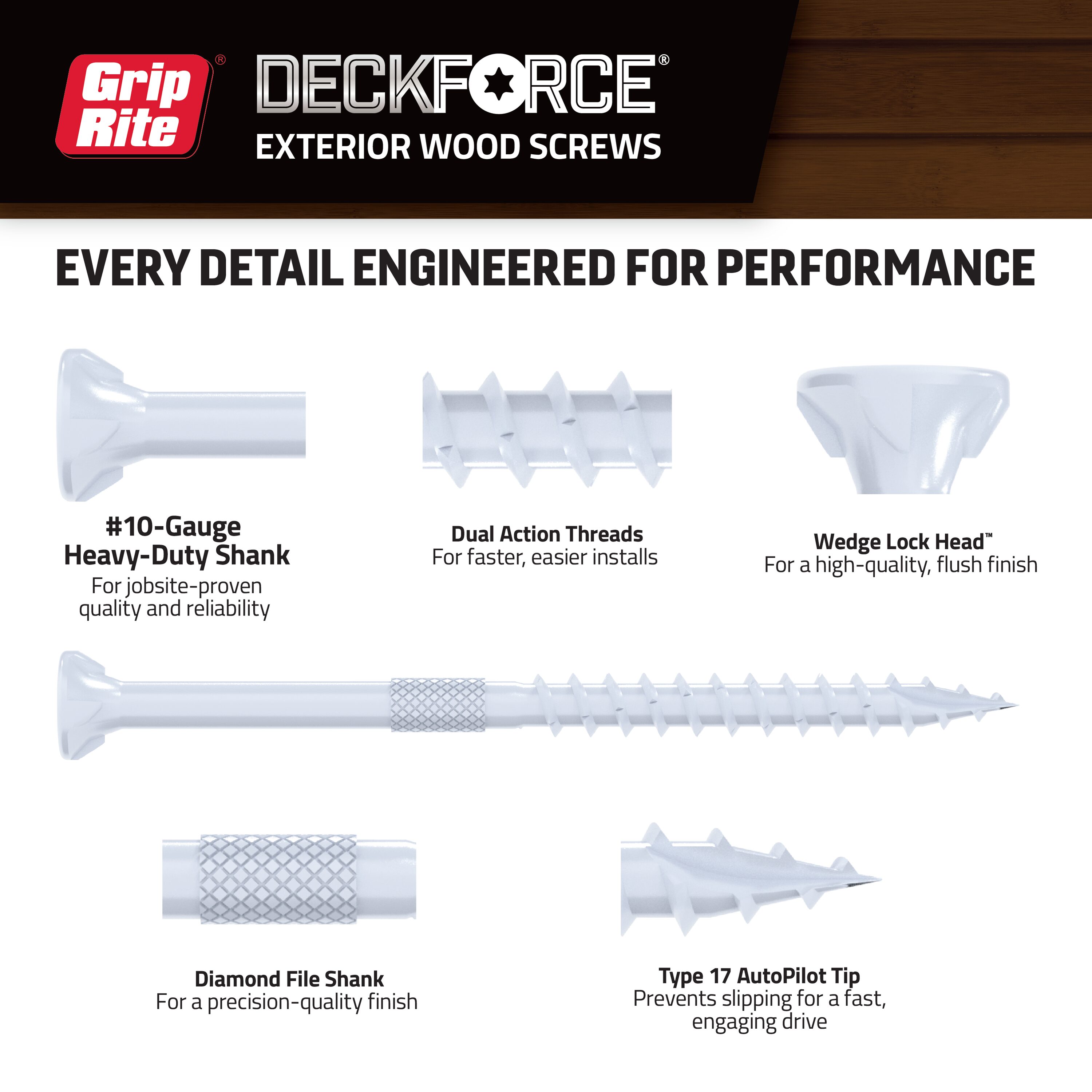 DeckForce by Grip Rite GRDF212STWH40 Deck-Screws - View #3