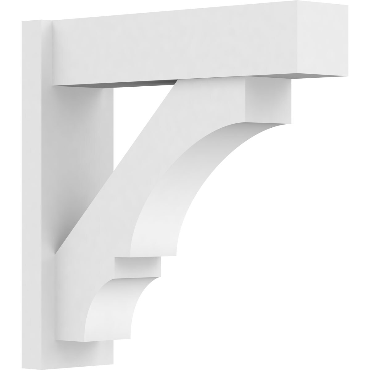 Ekena Millwork OUTP07X24X24BOA05 7-in W X 24-in D X 24-in H Balboa Architectural Grade PVC Outlooker with Block Ends