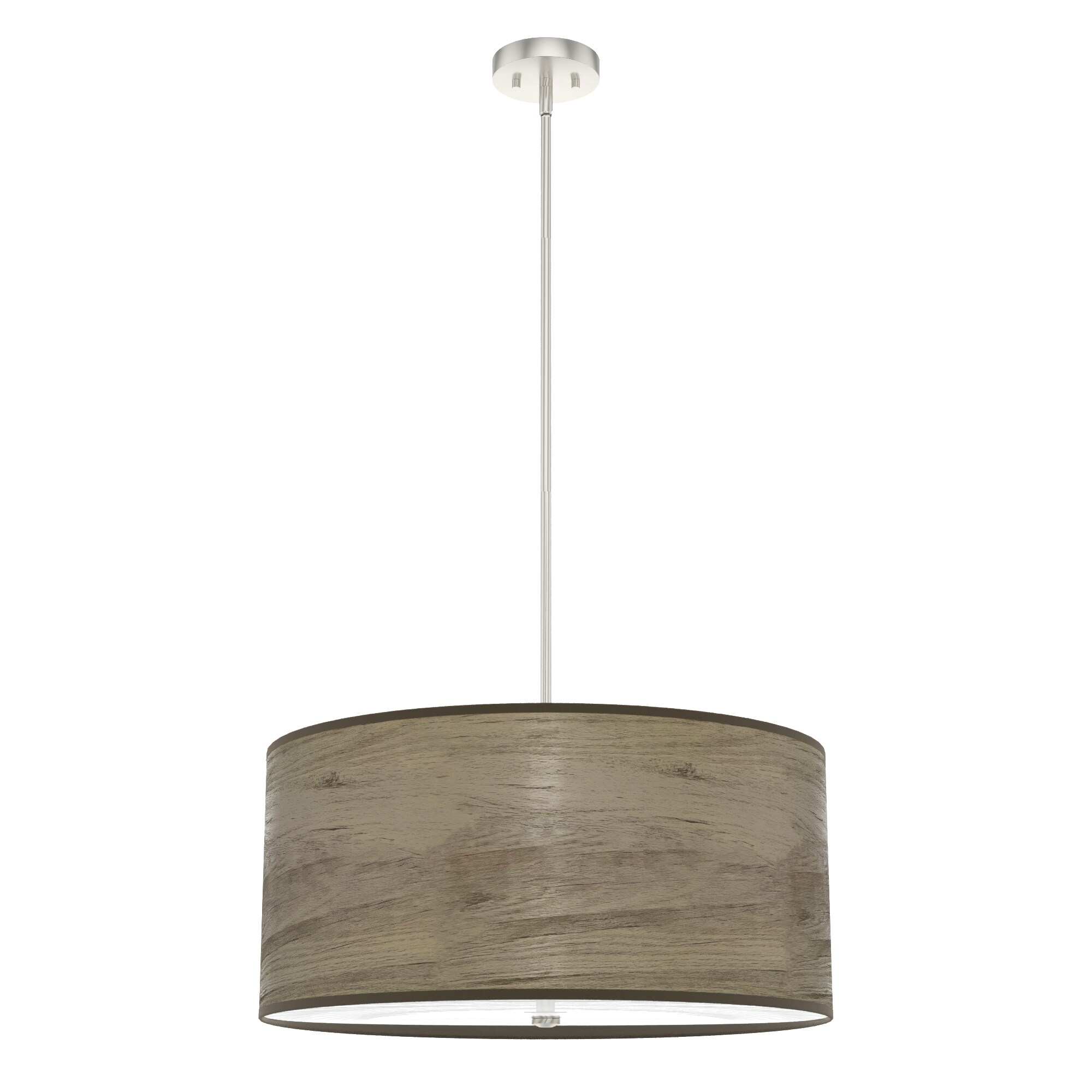 Hunter Solhaven 3-Light Gray Oak Modern/Contemporary Frosted Glass Drum LED Medium Hanging Kitchen Island Light