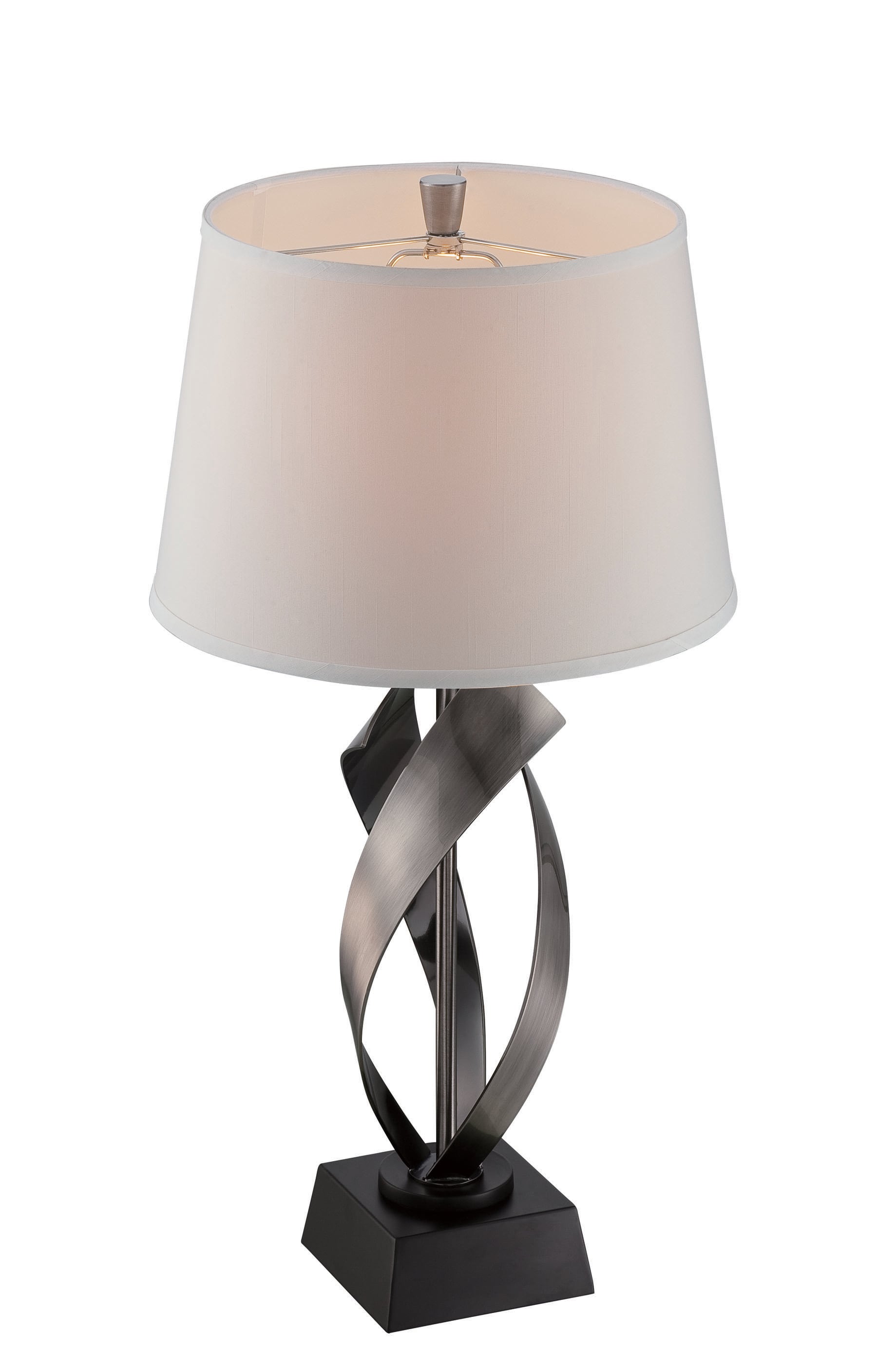 Metal Black Table Lamp, Vogue Table Lamp Brushed Nickel Lite Source