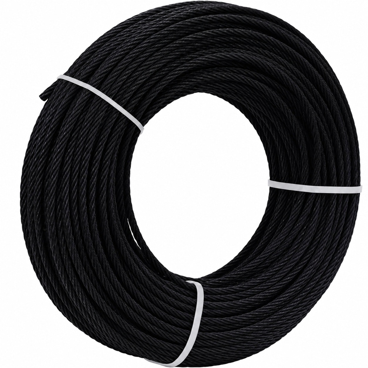 Aoibox  3 16 in Diameter x 200 ft Black Stainless Steel Wire Rope Cable with 7 x 7 Strand Construction