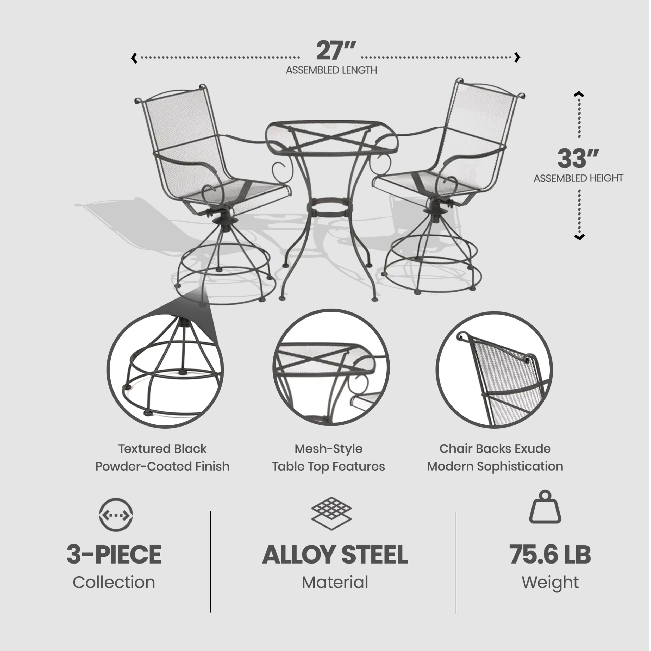 Woodard 397625 Patio-Conversation-Sets - View #3