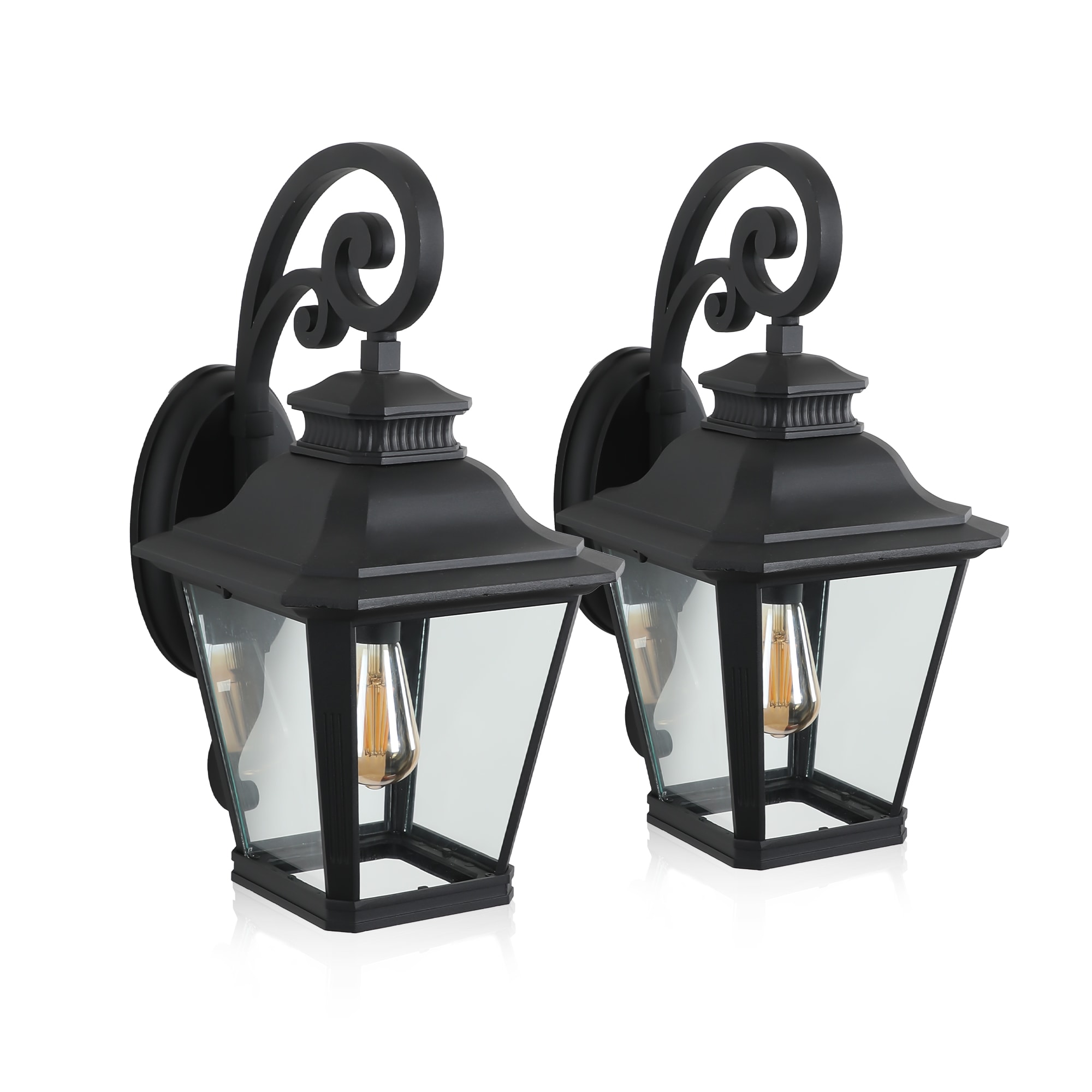 Iseryn Outdoor Wall Lights 2 -Light 21-in H Black Hardwired Outdoor Wall Light