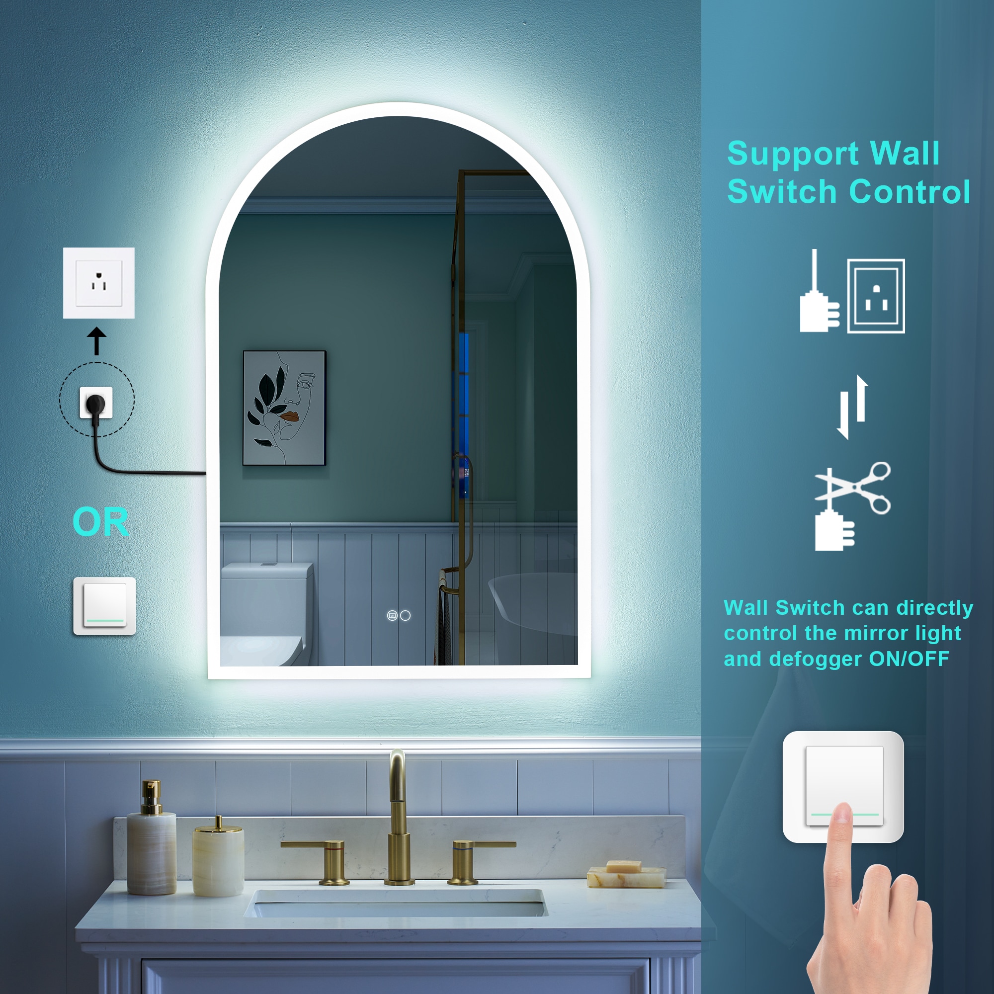 WELLFOR M1FM4032MB Framed-Bath-Mirrors - View #5