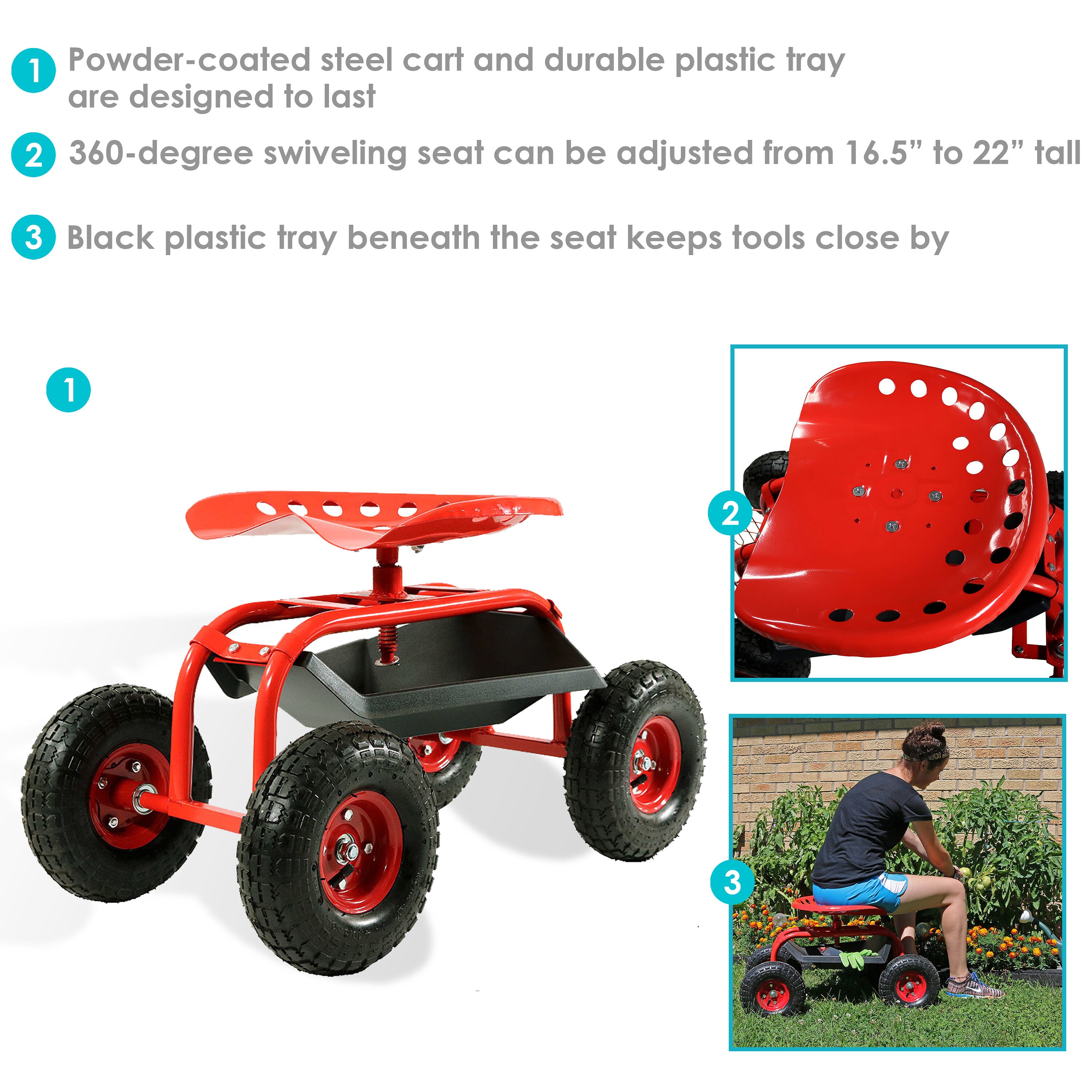 Sunnydaze Decor QH-RC977-RD Yard-Carts - View #5