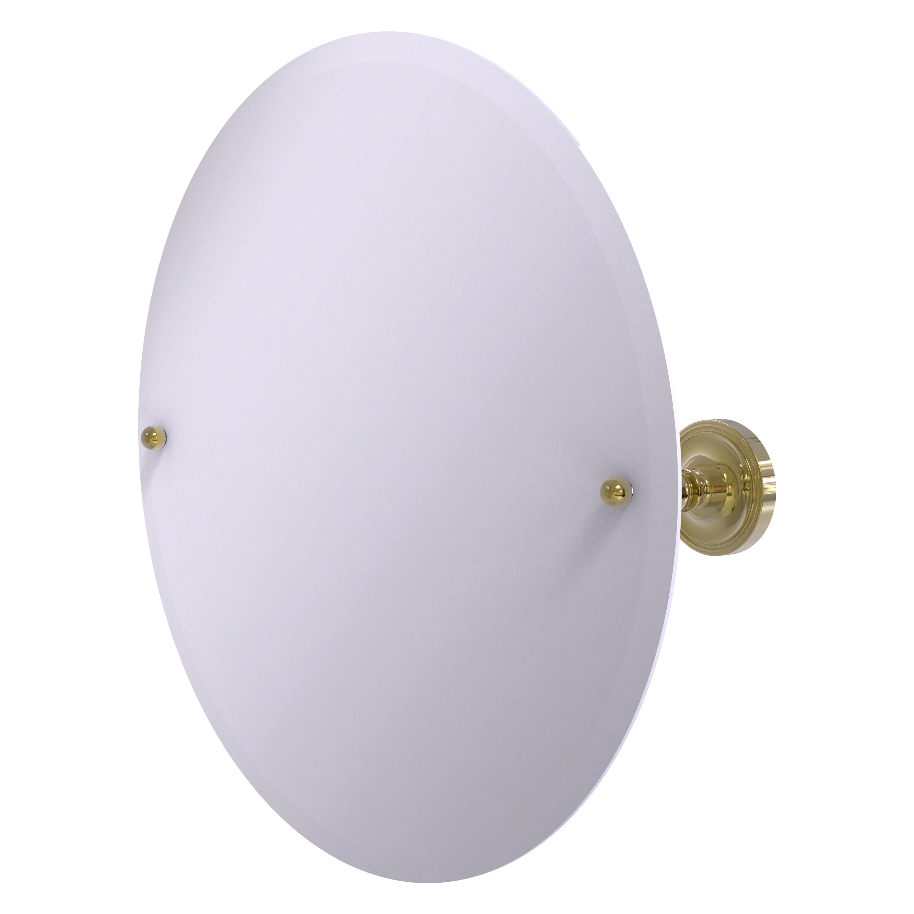Allied Brass PR-90-UNL Prestige Regal 22-Inches x 22-Inches Beveled Frameless Round Tilting Bathroom Vanity Mirror ( Unlacquered Brass )