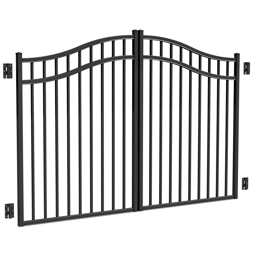 Freedom 8-ft X 4.5-ft Black Aluminum Driveway Gate In The Driveway ...