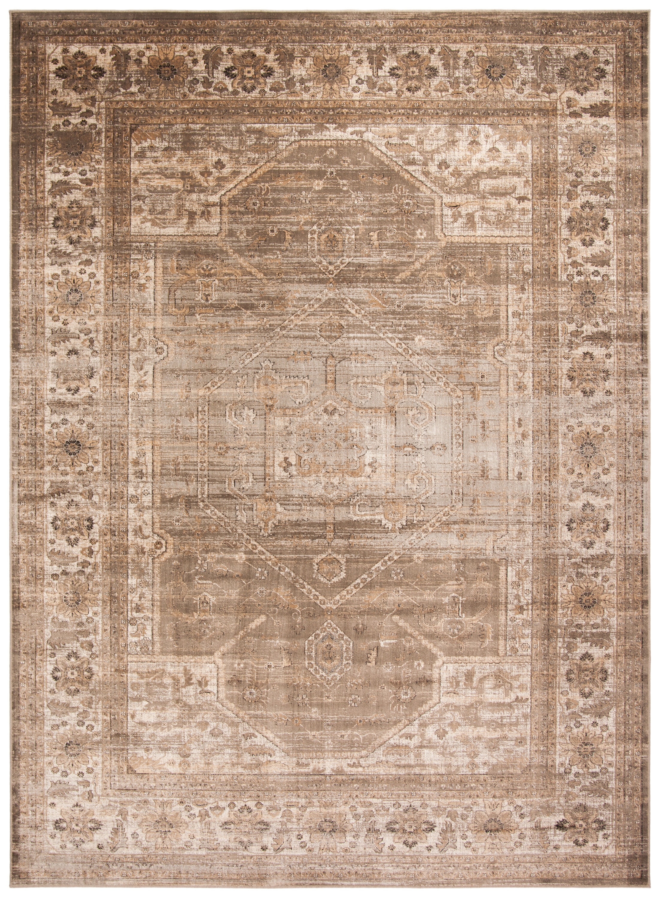 Safavieh VTG116-3110-8 Vintage Serage 8 x 10 (ft) Loomed Synthetic Mouse Rectangular Indoor Distressed/Overdyed Vintage Area rug