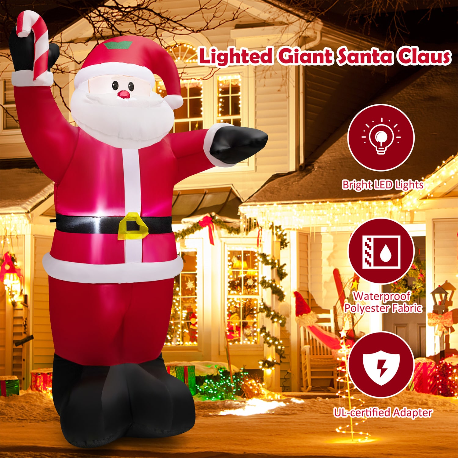 Wellfor 8 Ft Lighted Christmas Inflatable In The Christmas Inflatables