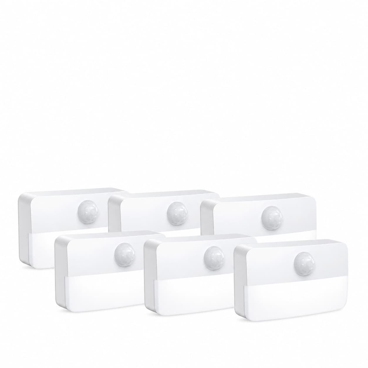 Aoibox  6 Pack Mini Motion Sensor LED Stair Lights 40 Lumens 6500K Cool White Indoor Hallway and Closet Lighting