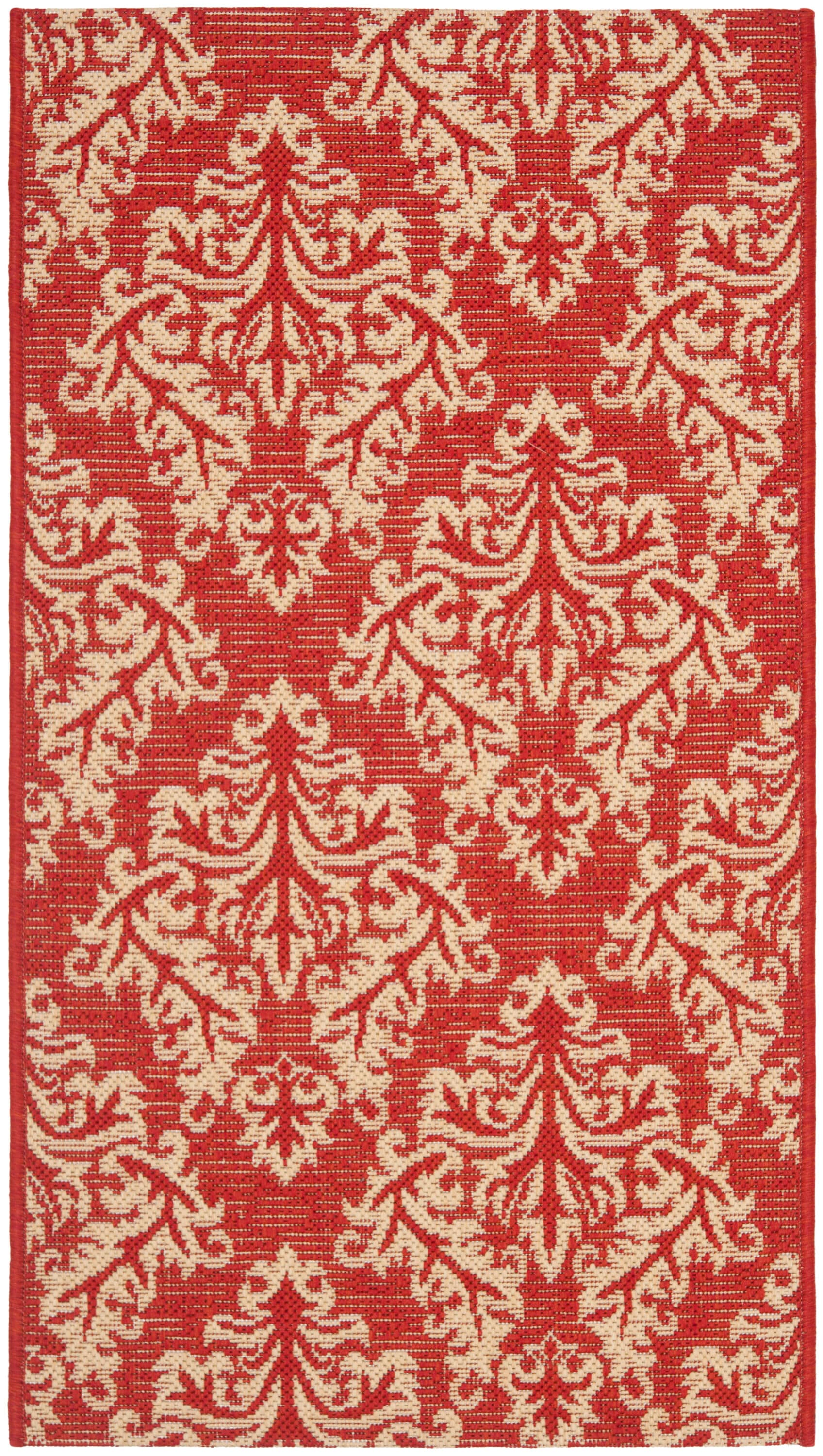 Courtyard 6930 Red Cream 2 X 4 Area Rug