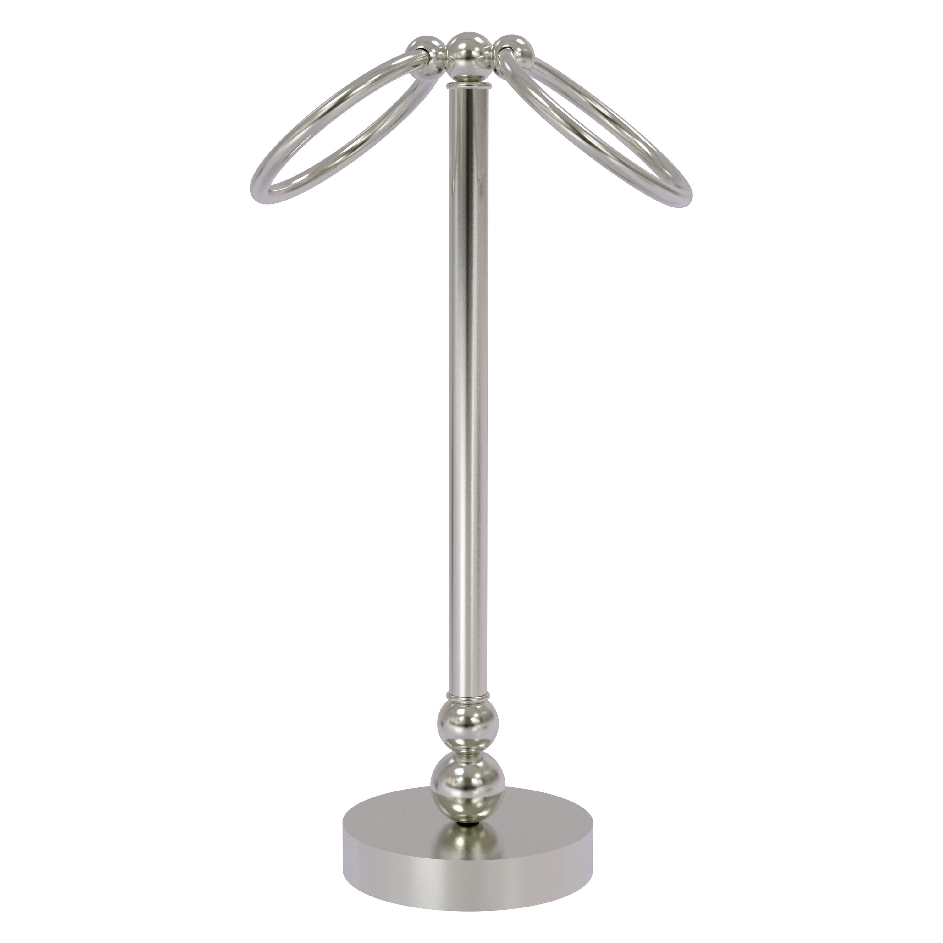 Allied Brass BL-53-SN Bolero Satin Nickel Freestanding countertop Double Towel Ring