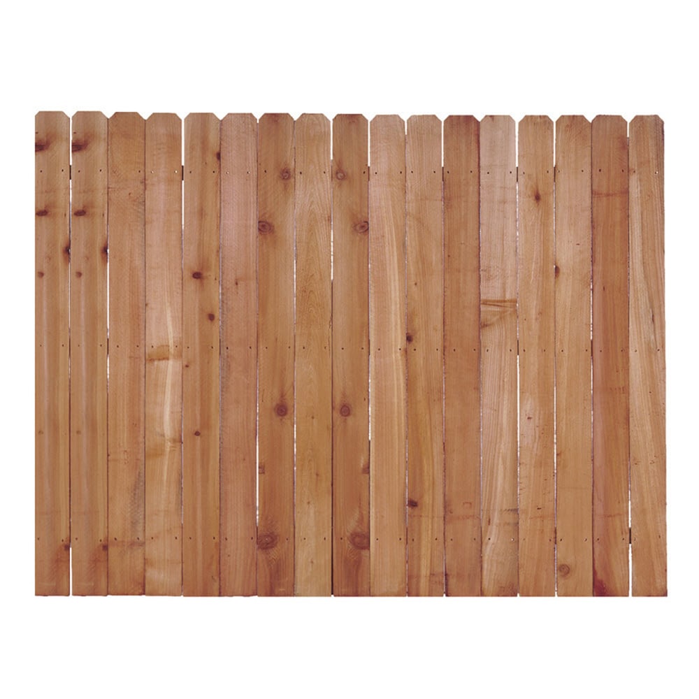  5219 6-ft x 8-ft Western red cedar Dog ear Privacy Fence Panel