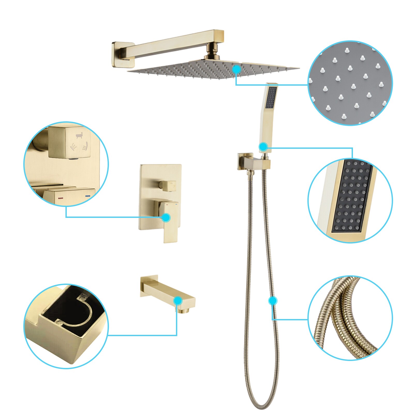 Flynama MSQY-8030B-2-MB Showerhead-Bar-Panels - View #4