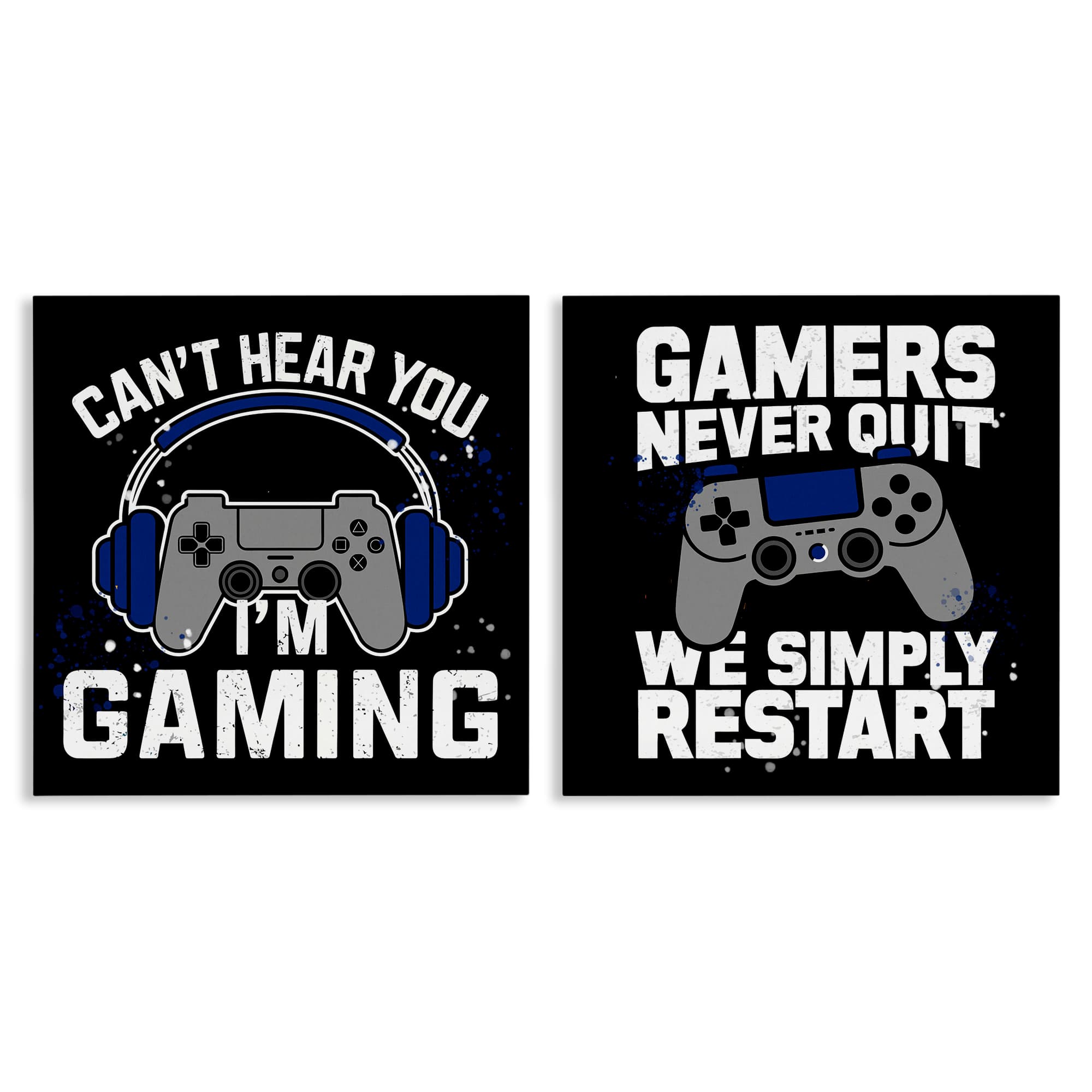 Stupell Industries B2-803-CN-2PC-17X17 Hardcore Gamer Expressions 2pc Canvas Set design by Kim Allen