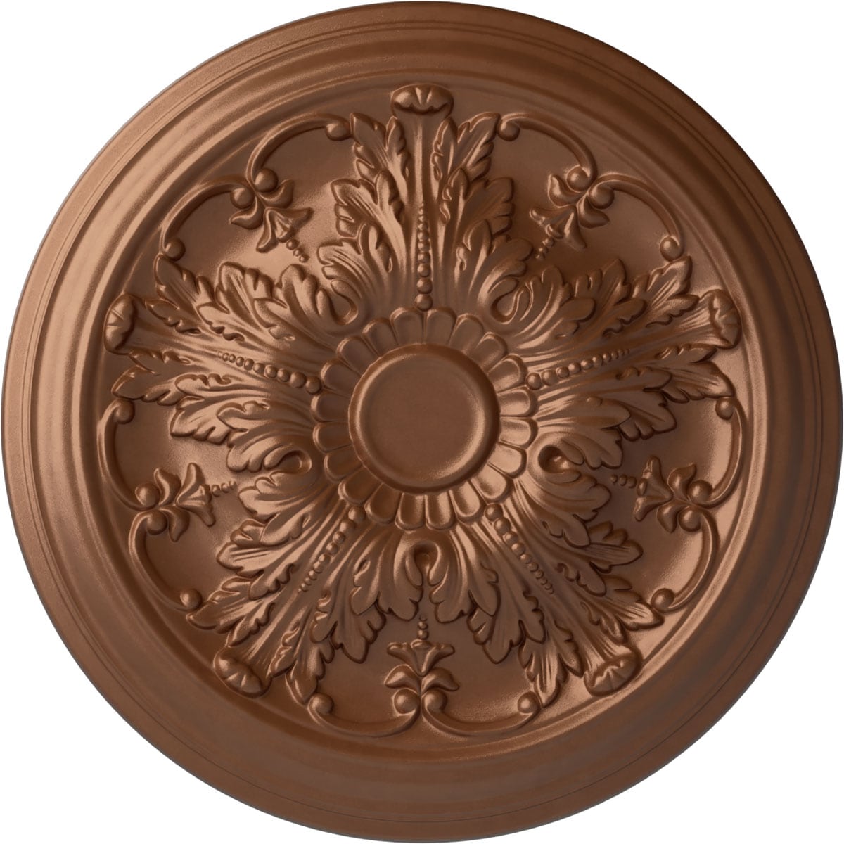 Ekena Millwork CM20DAPOS Damon 20-in W x 20-in L Painted Polished Copper Polyurethane Whole Ceiling Medallion