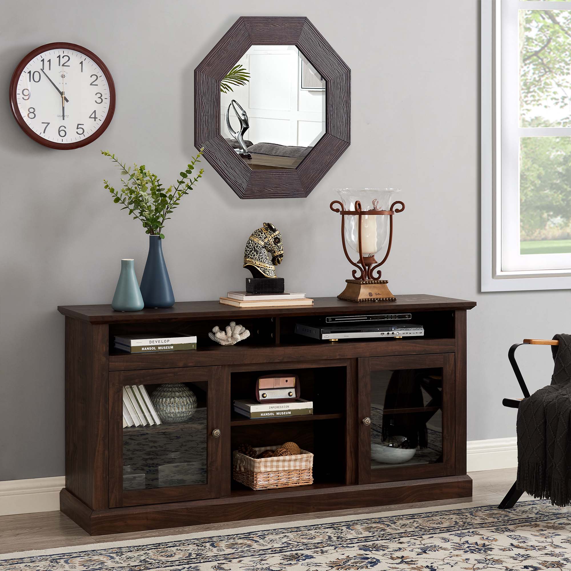 Fun Orange FUN25TV14 TV Stand Modern/Contemporary Brown TV cabinet ( Accommodates TVs up to 65-in )