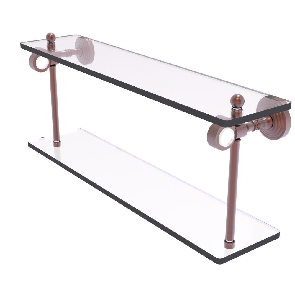 Allied Brass PG-2-22-CA Pacific Grove Antique Copper 2 -Tier Wall mount Bathroom Shelf ( 22-in x 9.3-in x 5-in )