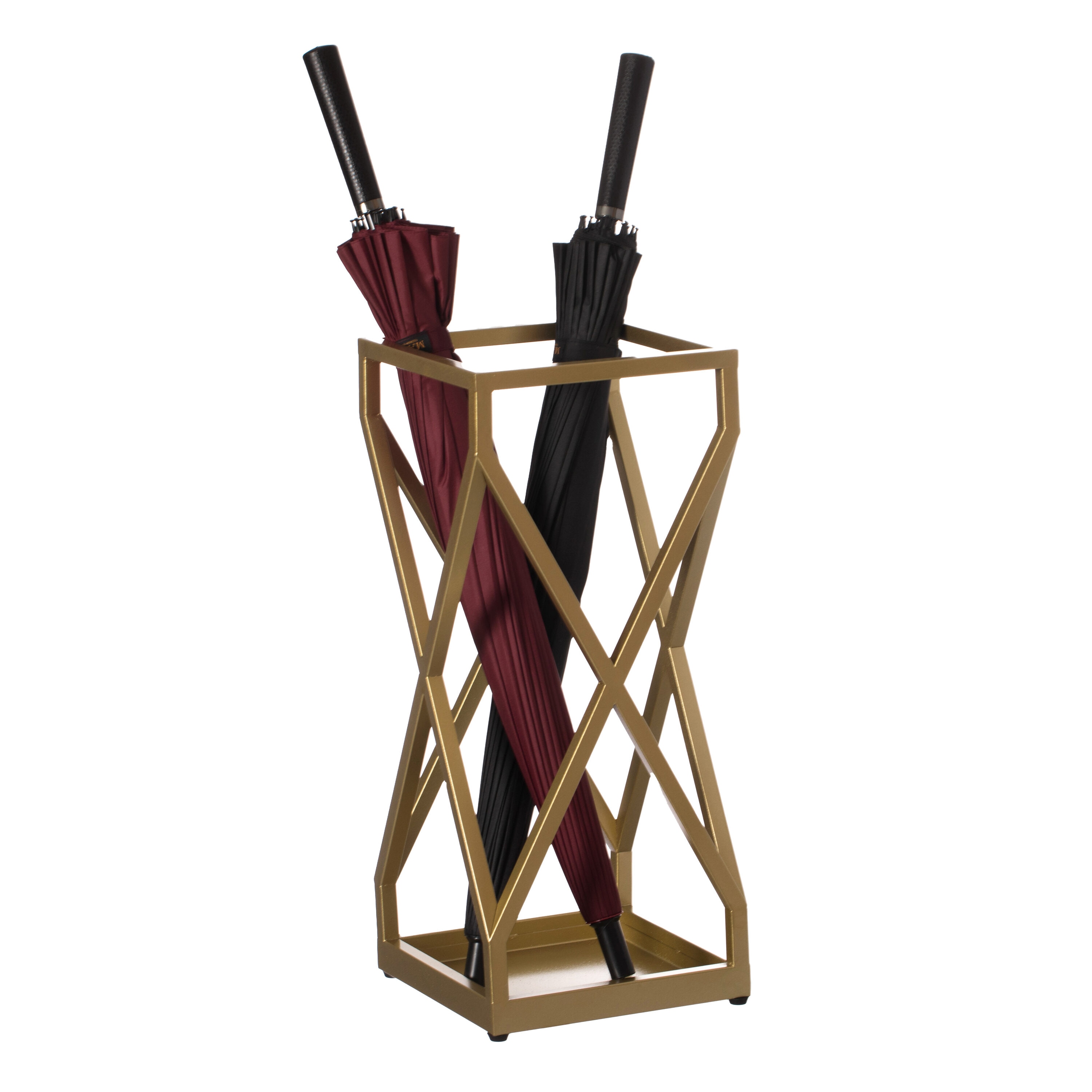 Vintiquewise QI004471 6 -Umbrella Gold Metal Umbrella Stand