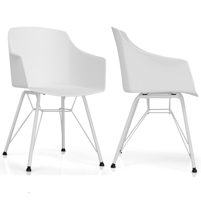 Wellfor Set Of 2 Rt Chairs Contemporary, Metal Frame Dining Chairs With Arms