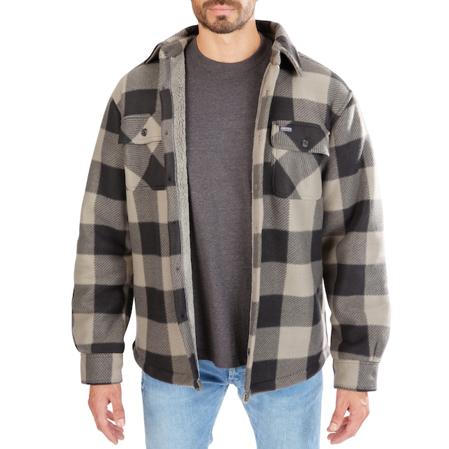Smith's Workwear Sherpa-Lined Plaid Fleece Shirt Jacket in the Work ...