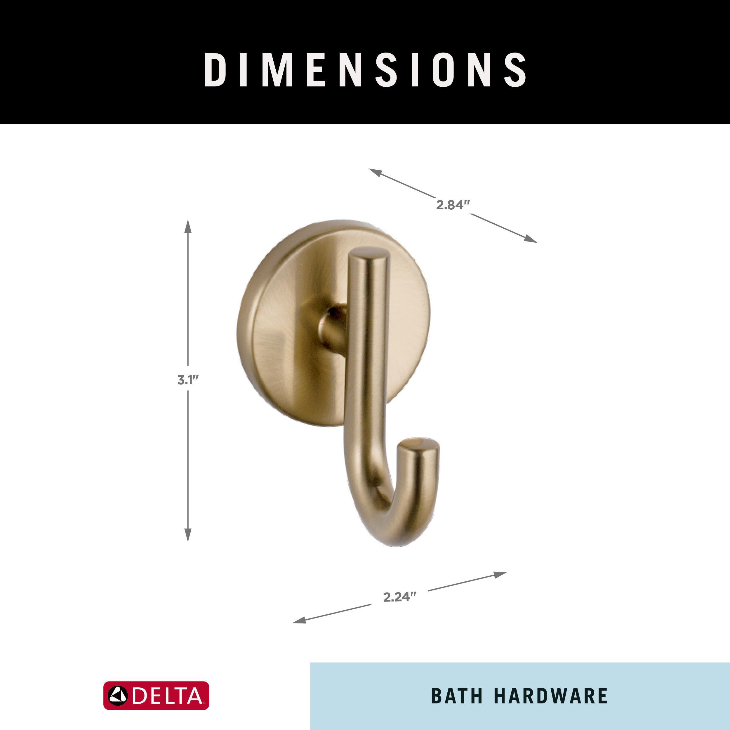 Delta Cassidy Double Robe Hook, Champagne Bronze