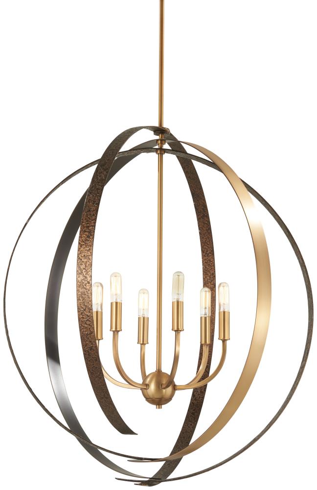 Minka Lavery outlet Criterium 3-Light Aged Brass W/Textured Iron Pendant