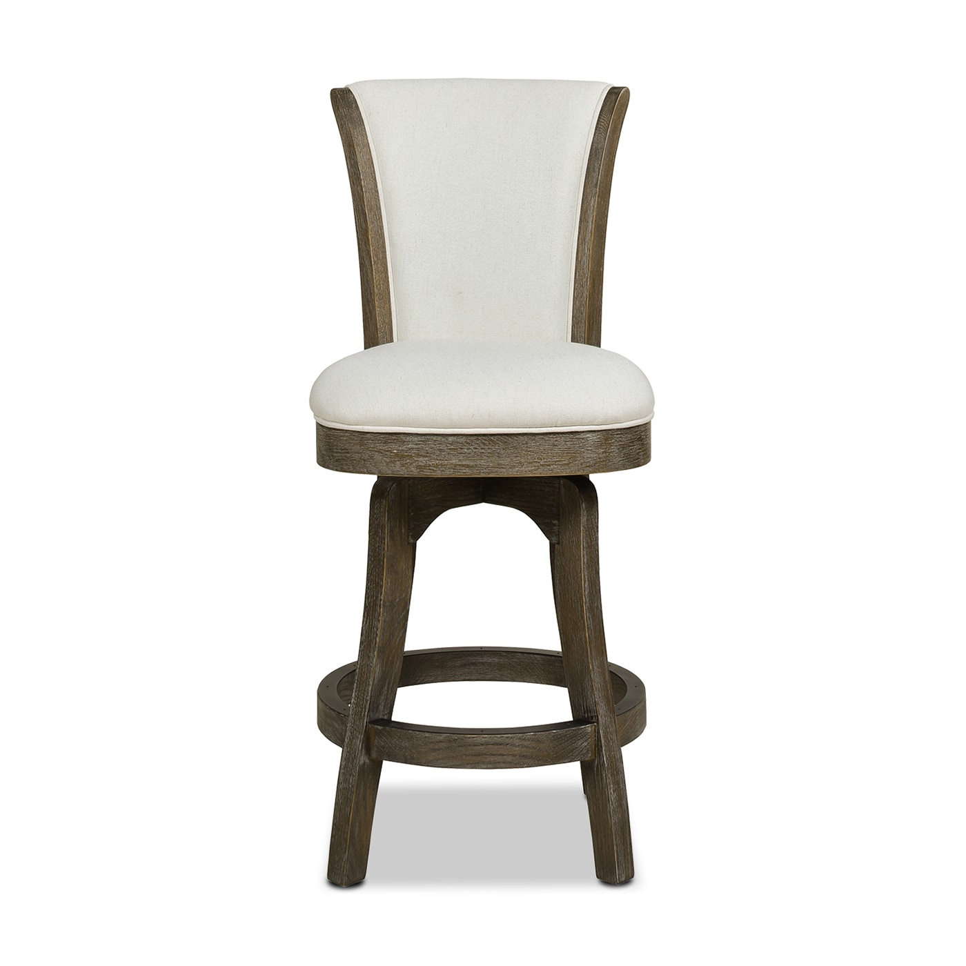 Natural White Wood Swivel Counter Height Bar Stool