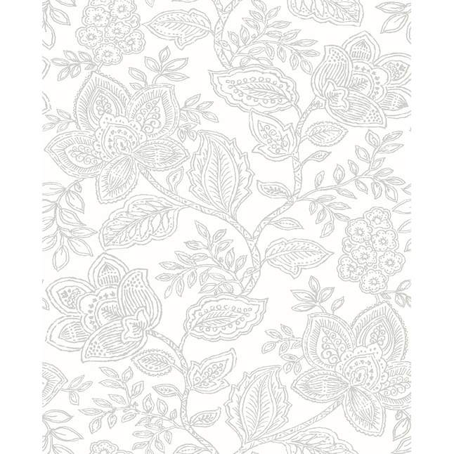 A-Street Prints Larkin Grey Floral Wallpaper in the Wallpaper department at  