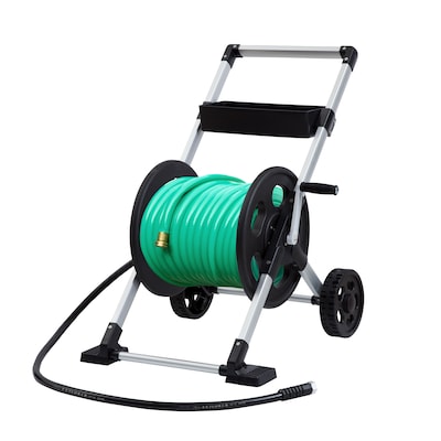Giraffe Tools Steel Garden Hose Reel Cart with Hose Guide, 250 ft Capacity, Manual Operation, Weather-Resistant, Rust-proof | HC03CUS