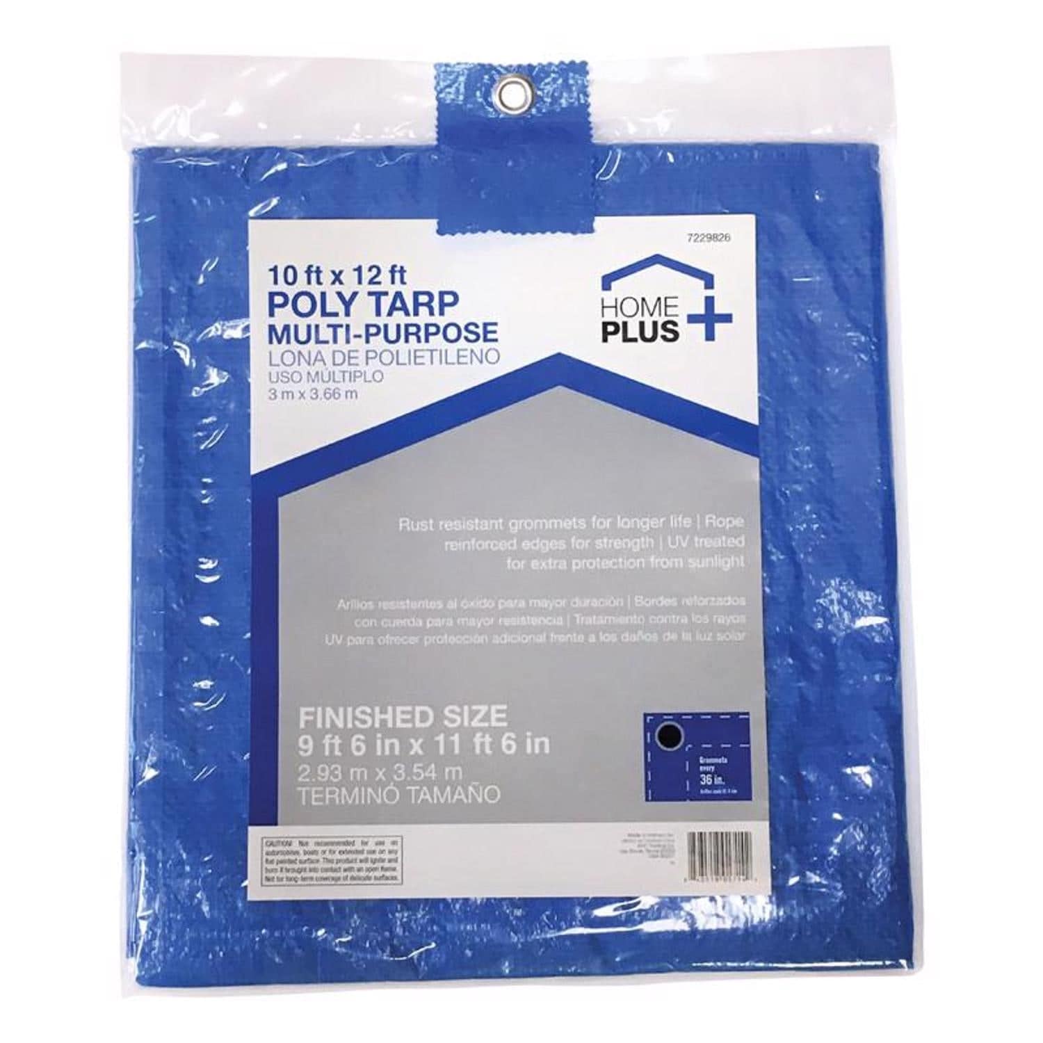 Home Plus  10 ft x 12 ft Light Duty Polyethylene Tarp Blue